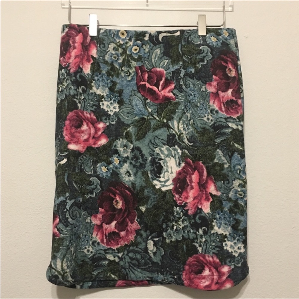 J.Jill ponte pencil skirt size S floral